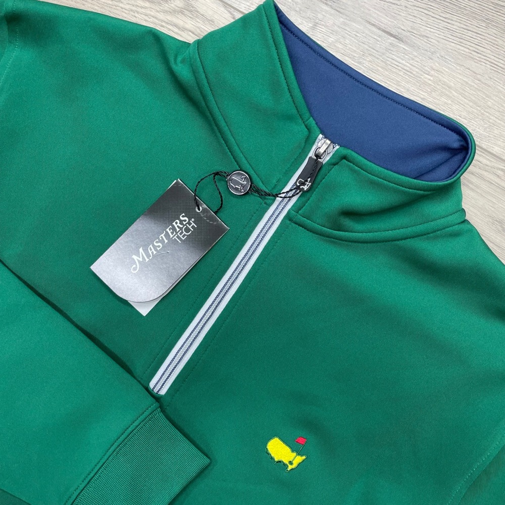 Masters Tech 1/4 Zip Pullover Mens Small Green Golf MT7200-004 NWT Augusta Golf